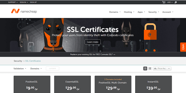 NameCheap - Trusted SSL Certificate Store