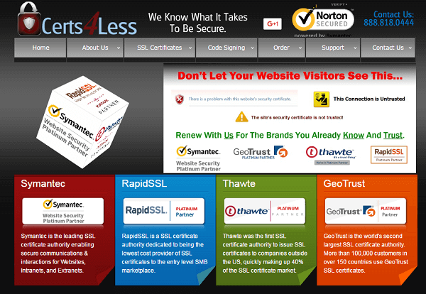 Cert4Less - SSL Certiifcate Provider
