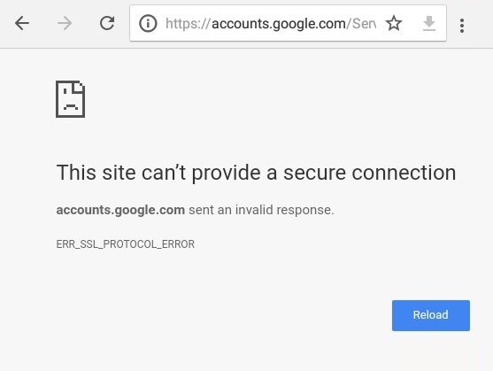 ERR_SSL_PROTOCOL_ERROR