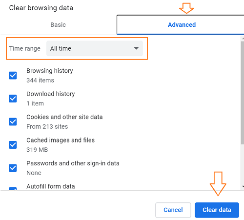 Clear Cache and Cookies File