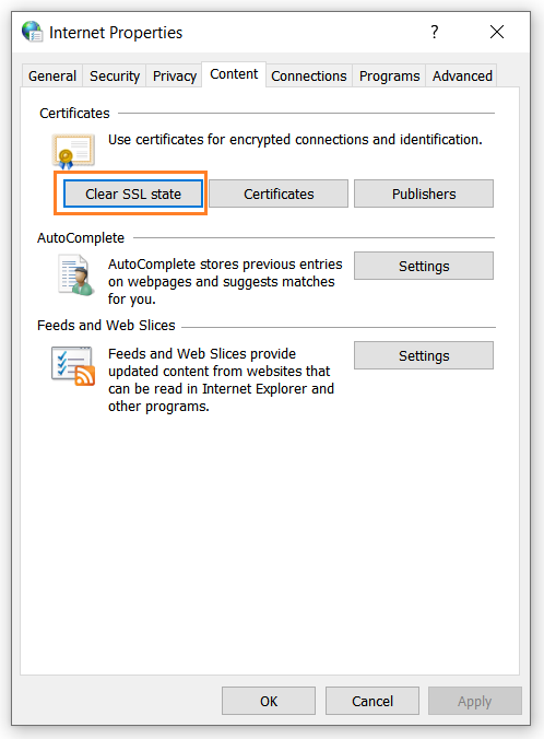 Clear SSL state