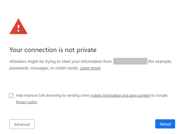 Your Connection Is Not Private