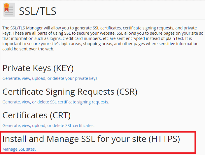 Install and manage SSL