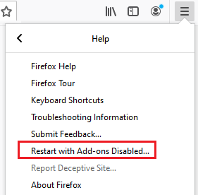 Restart Addons Disabled