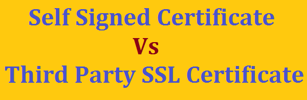 Self Signed Vs Third Party SSL